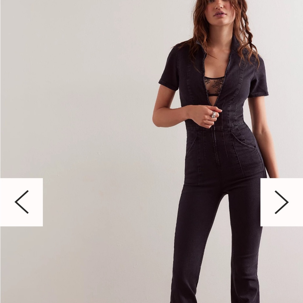 Black Denim Jumpsuit
